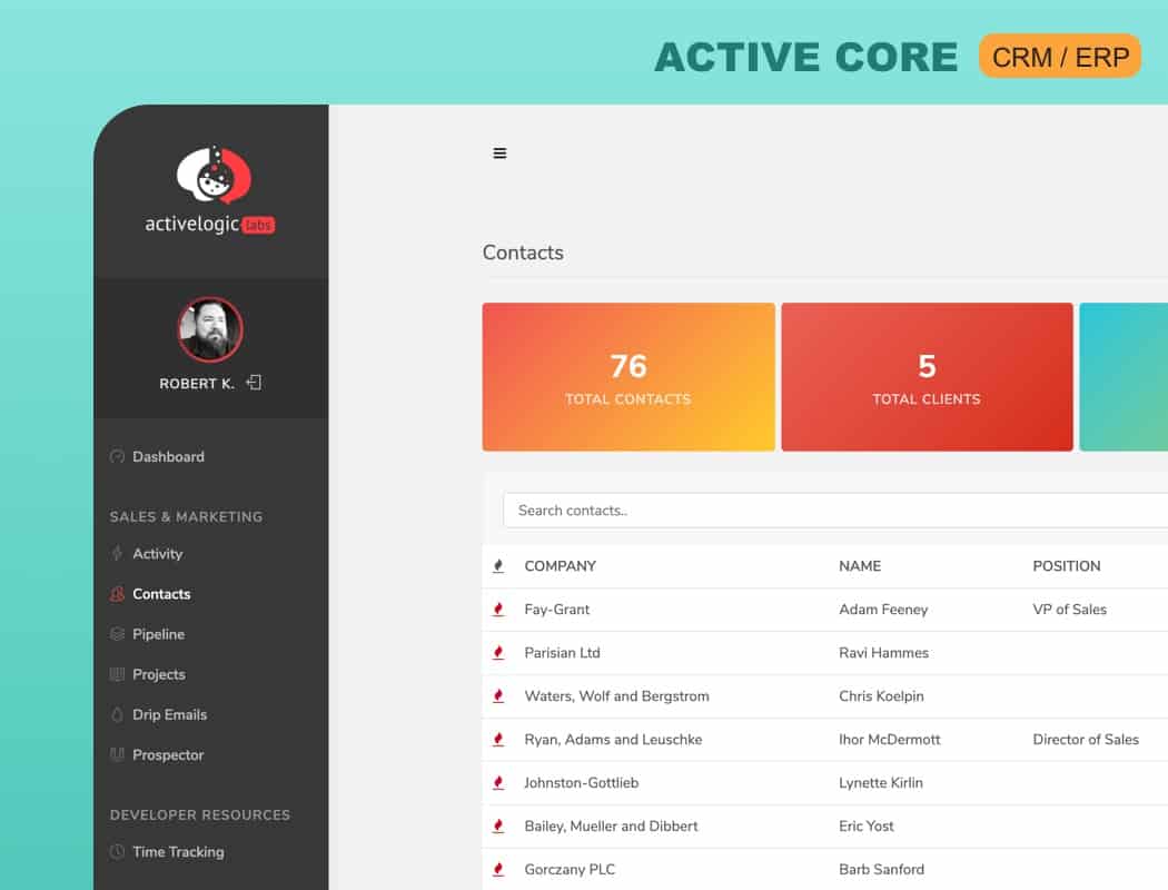 ActiveCore CRM/ERP Software. Laravel cloud based SaaS